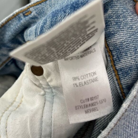 Agolde women’s Merrel mid rise straight leg light wash raw hem jean size 26 - Picture 6 of 6